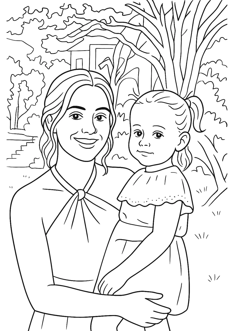 Showing Koluwin's feature of turning photos into coloring pages