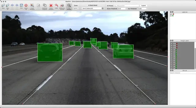 LabelMe user scenario for self-driving car annotation