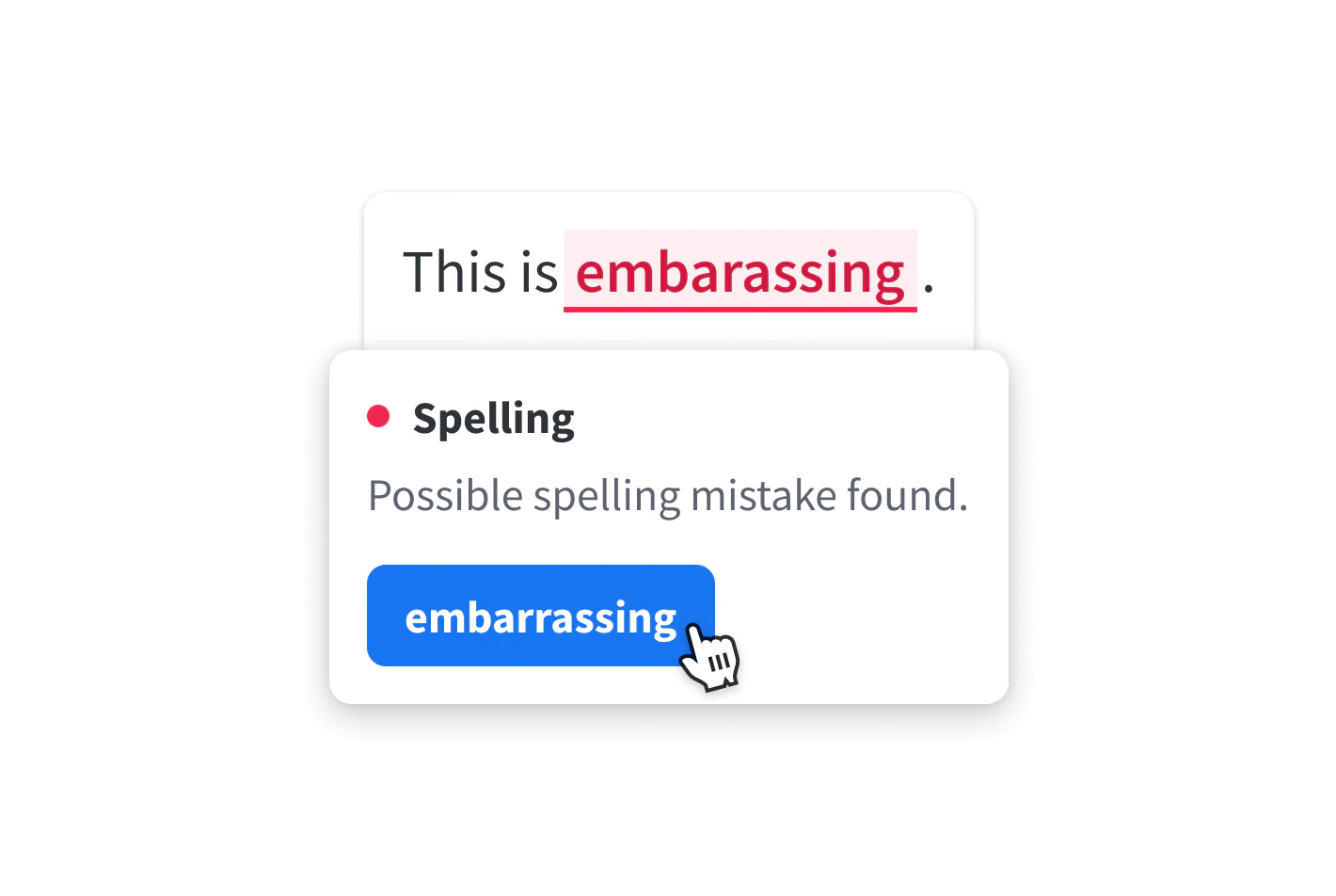 LanguageTool spelling correction interface