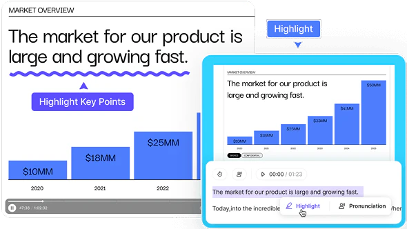 Leadde AI video highlighting feature demonstration