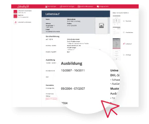 Lebenslauf step 2: Fill in your details
