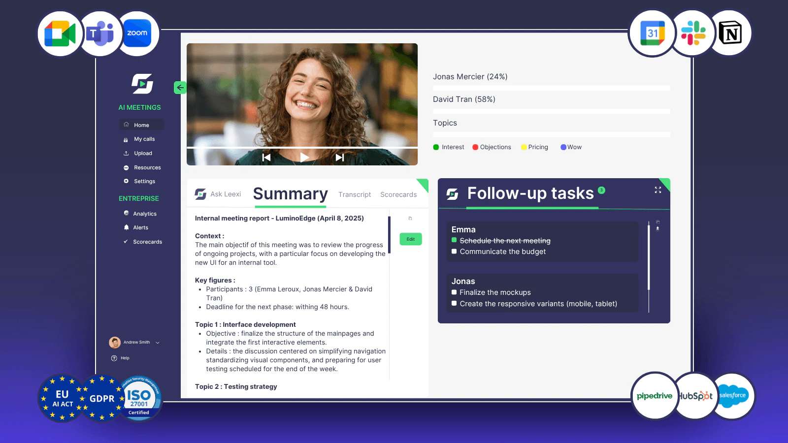 Leexi AI Notetaker product overview