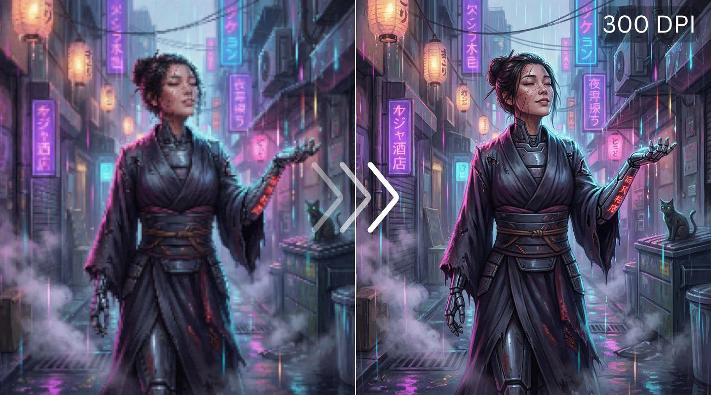 LetsEnhance application for AI art enhancement