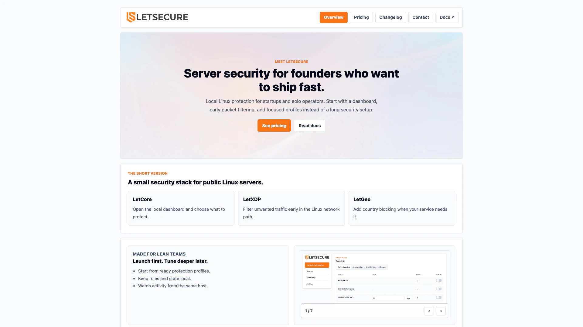 Letsecure website screenshot showing LetSecure cung cấp bảo vệ nhanh chóng ch... interface and features