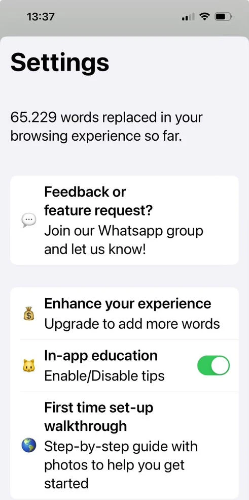 Linguisticat motivation tracking feature
