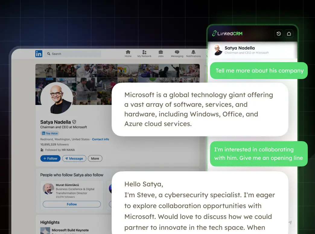 Linkedcrmai operation interface