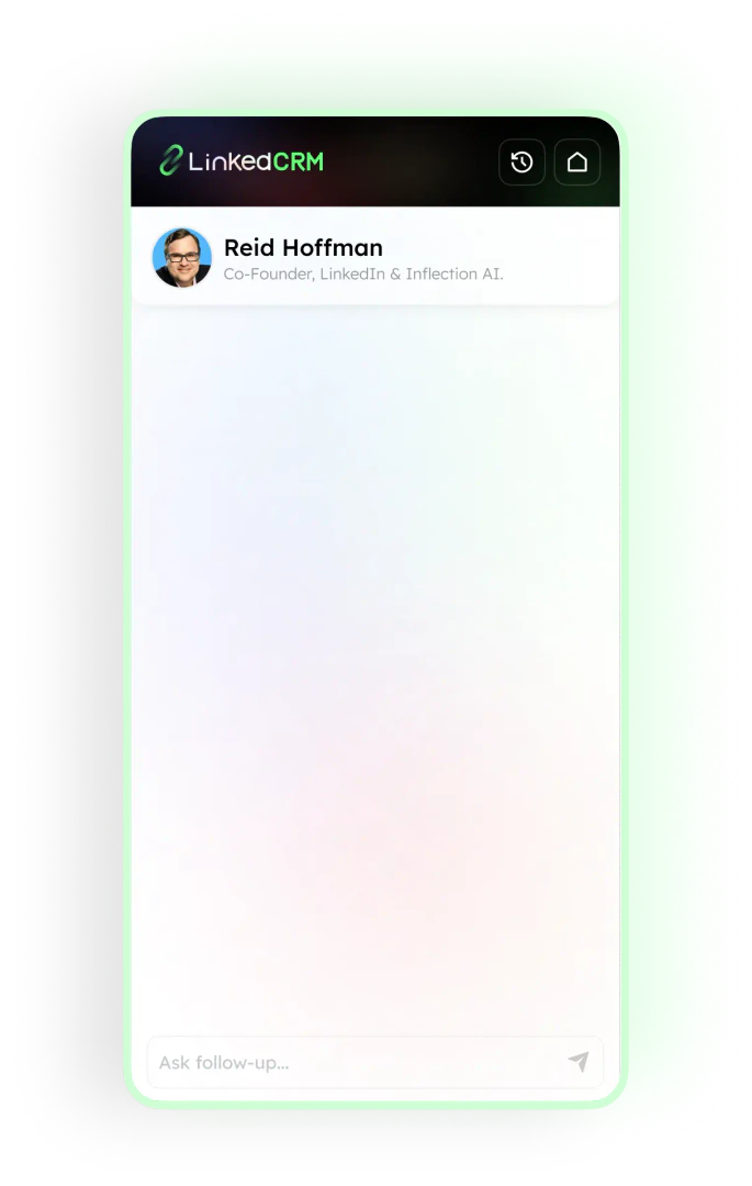 Linkedcrmai Chrome extension interface