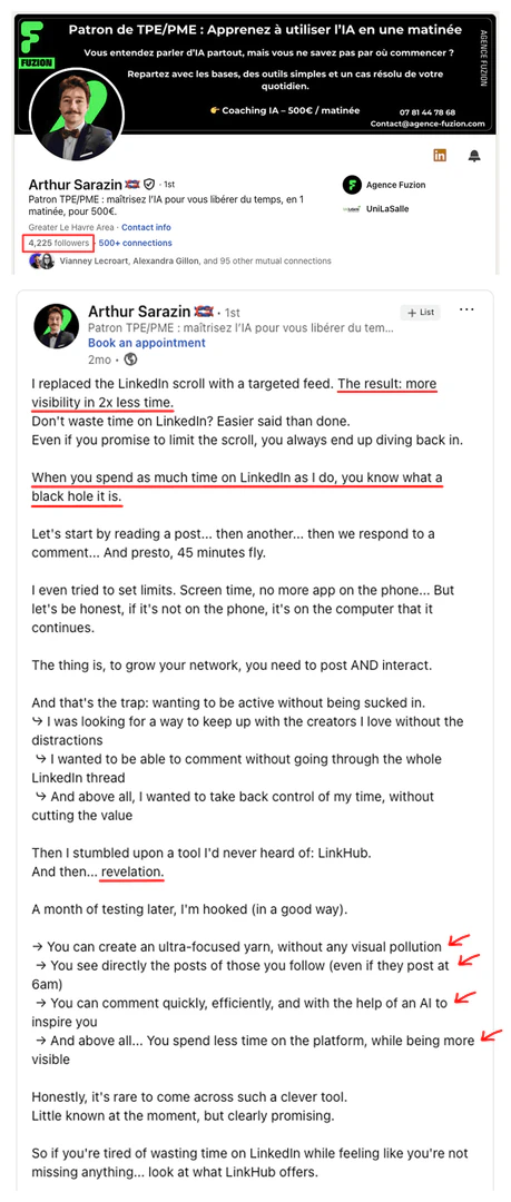 LinkHub commenting interface with GIFs