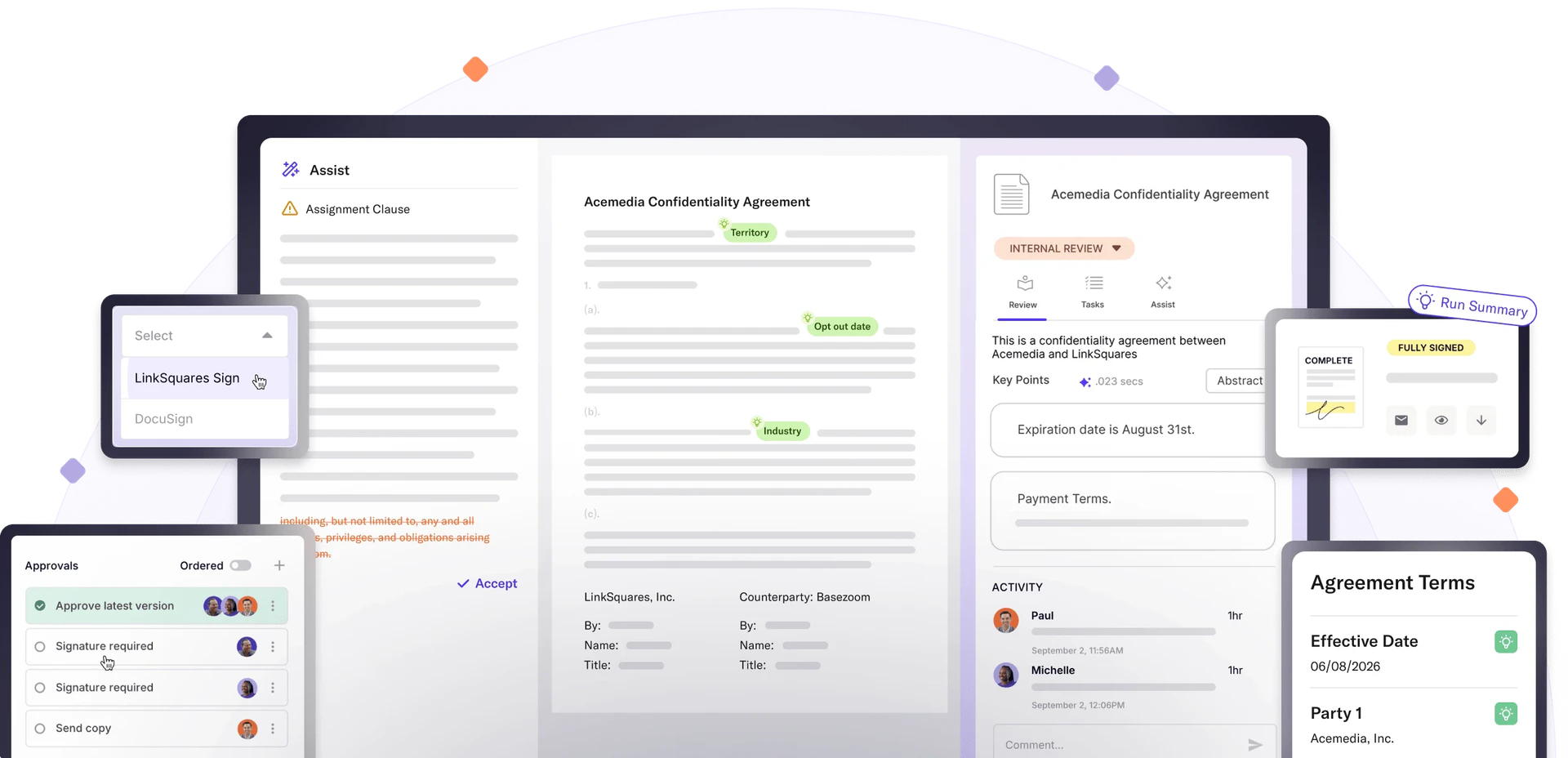 LinkSquares dashboard interface