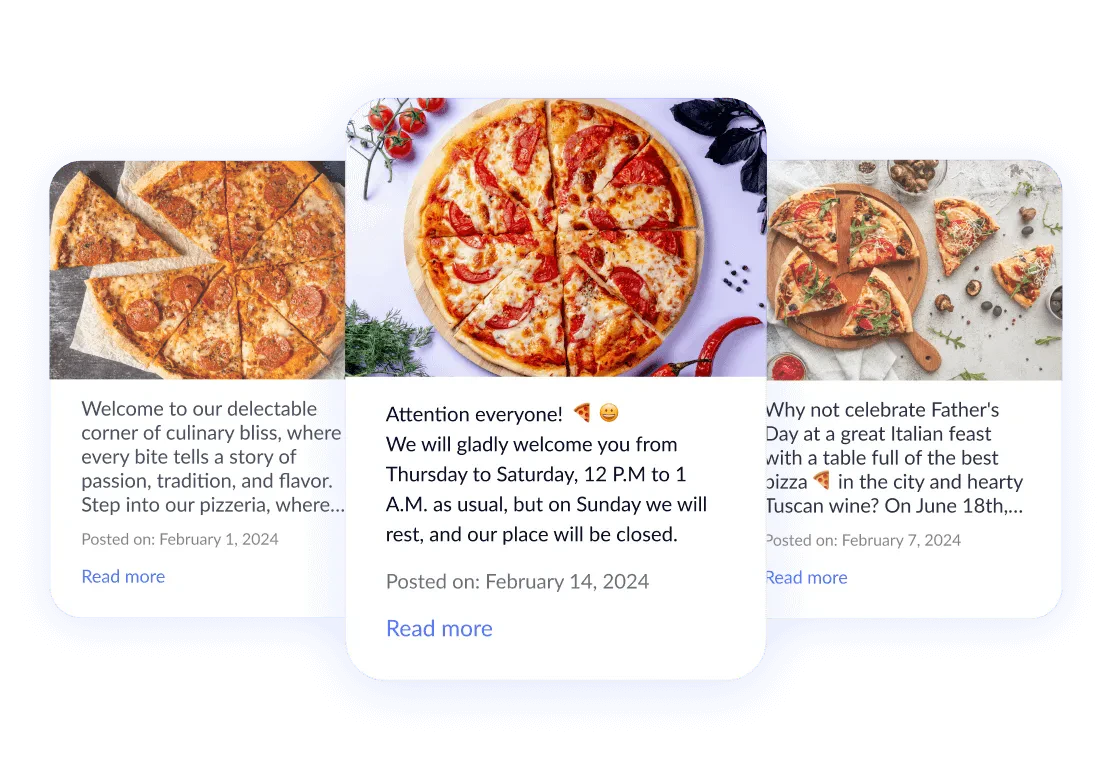 Localo features showcasing product and service display