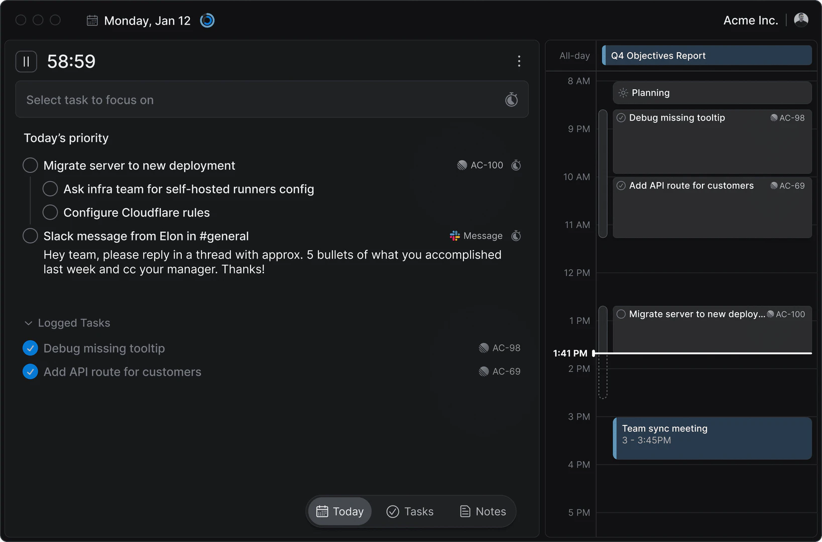 Locu productivity app interface