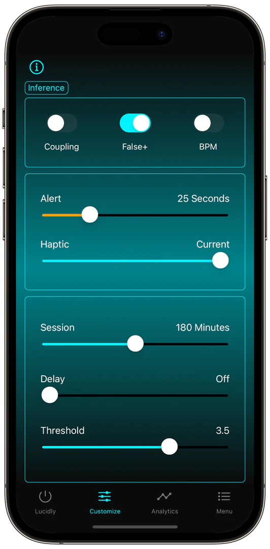 Lucidly app configuration settings