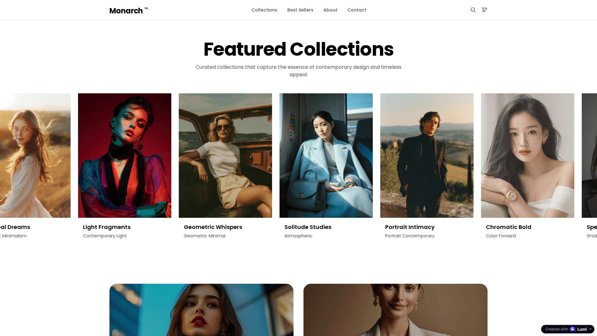 Lumi user scenario for website building