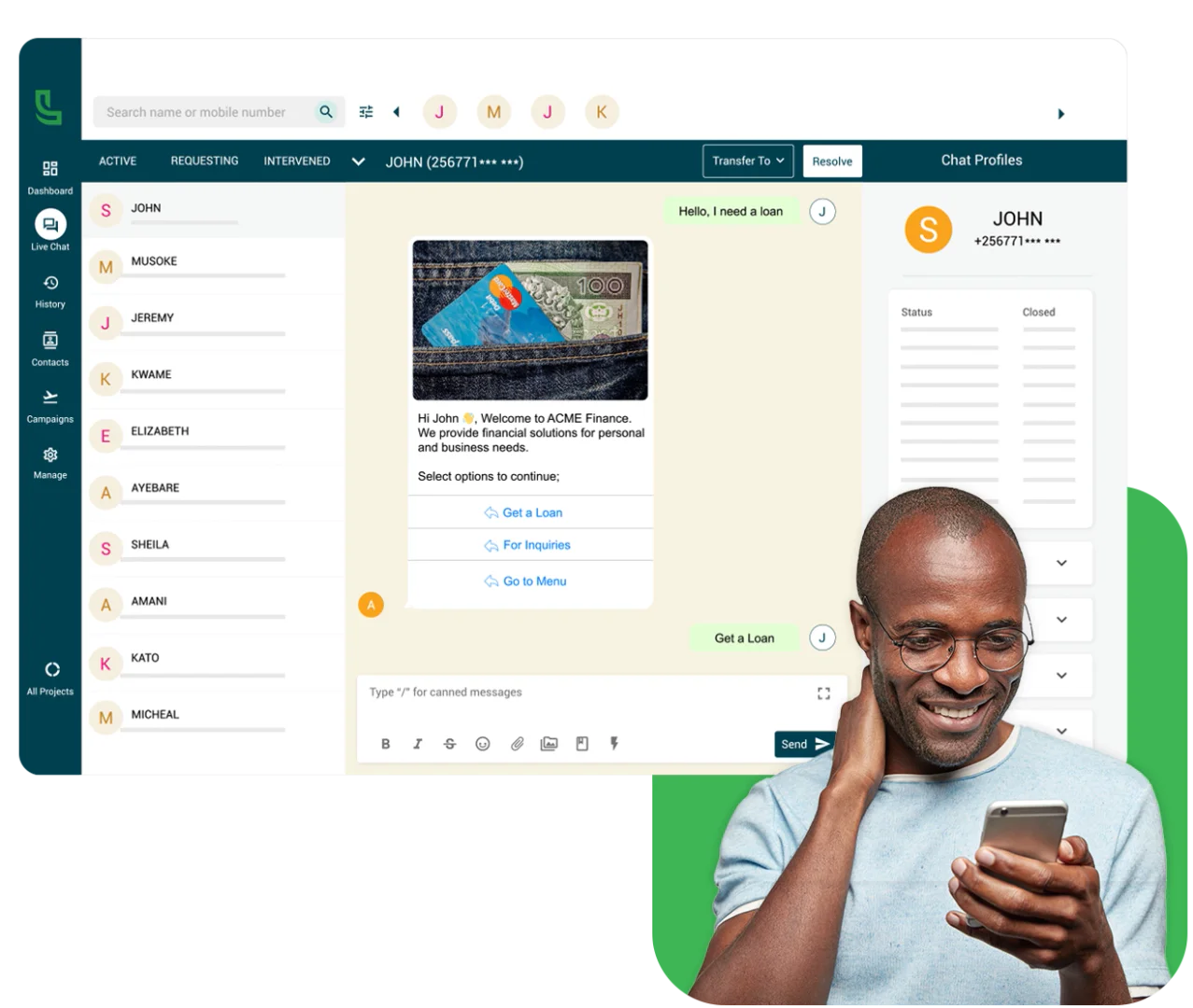 Luminouscrm multi-agent support feature