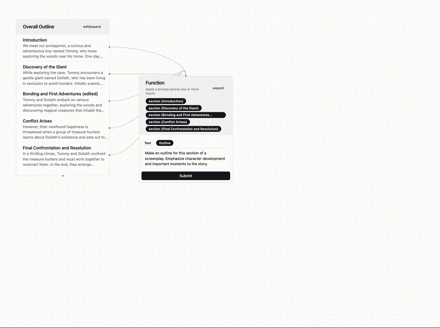 Lxiai applying prompts across multiple inputs