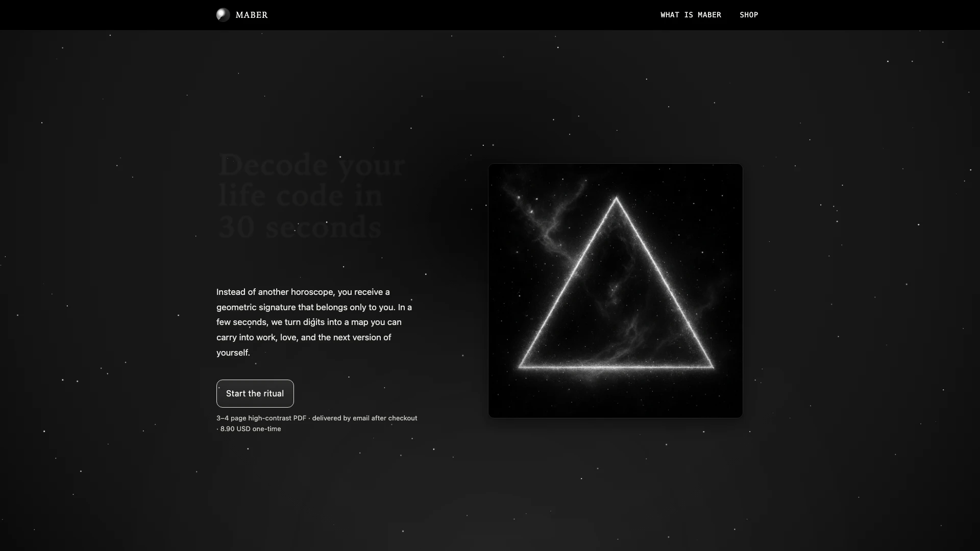 Maber website screenshot showing Khám phá mã cuộc sống độc đáo của bạn th... interface and features