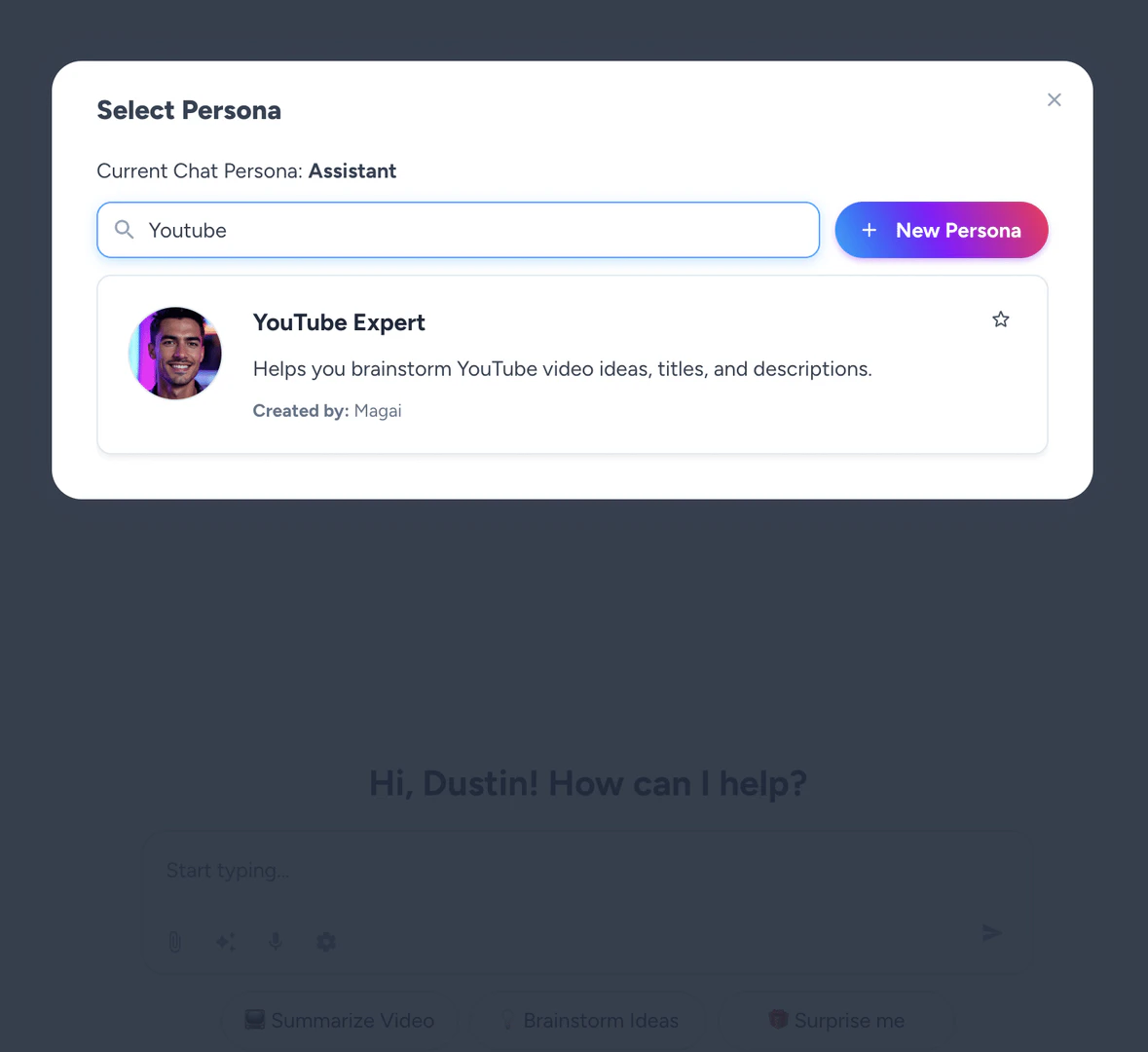 Magai operation interface for document editing