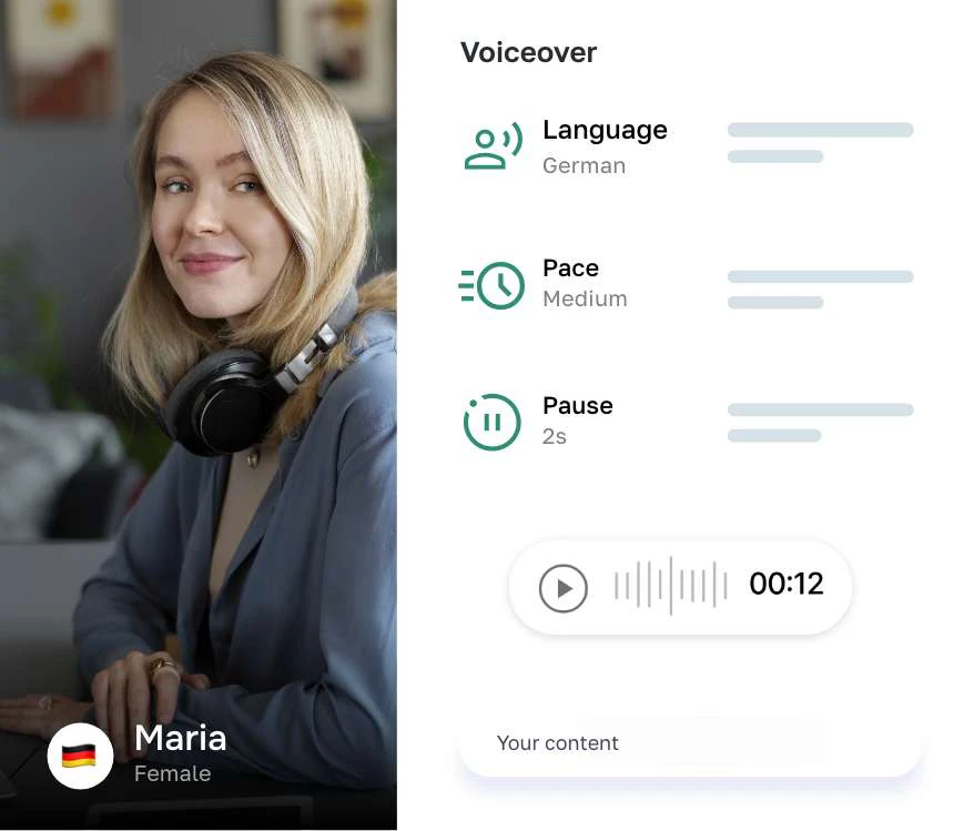 Magicley AI voiceover generation interface