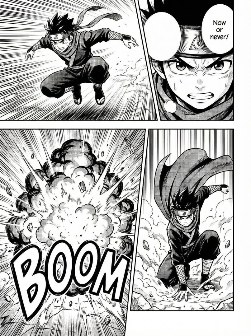MangaMaker user scenario image - action comic scene example