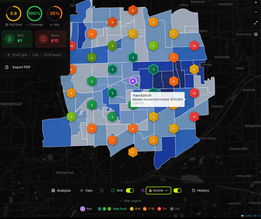 Mappacktoolbox income demographics analysis