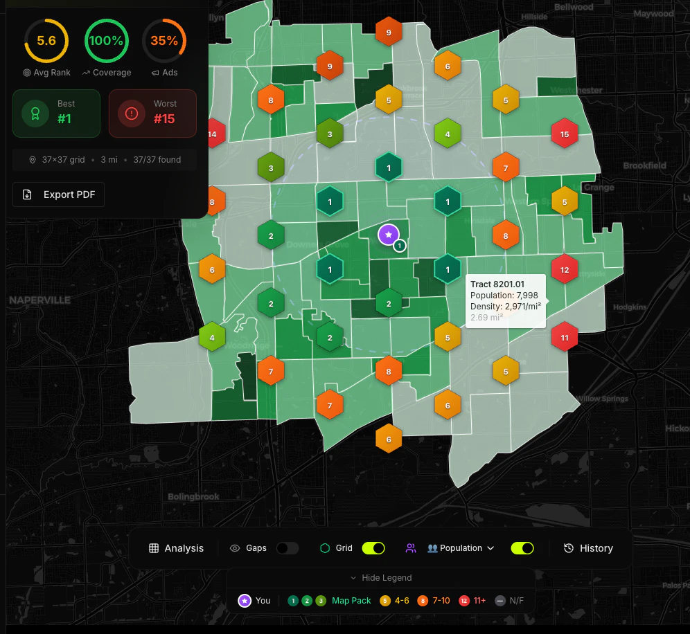 Mappacktoolbox population demographics view