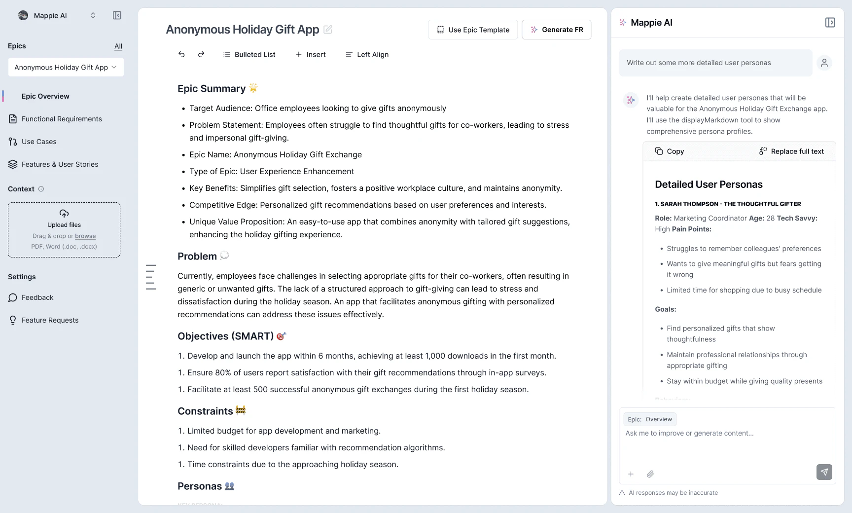Mappieai context-aware AI chat feature