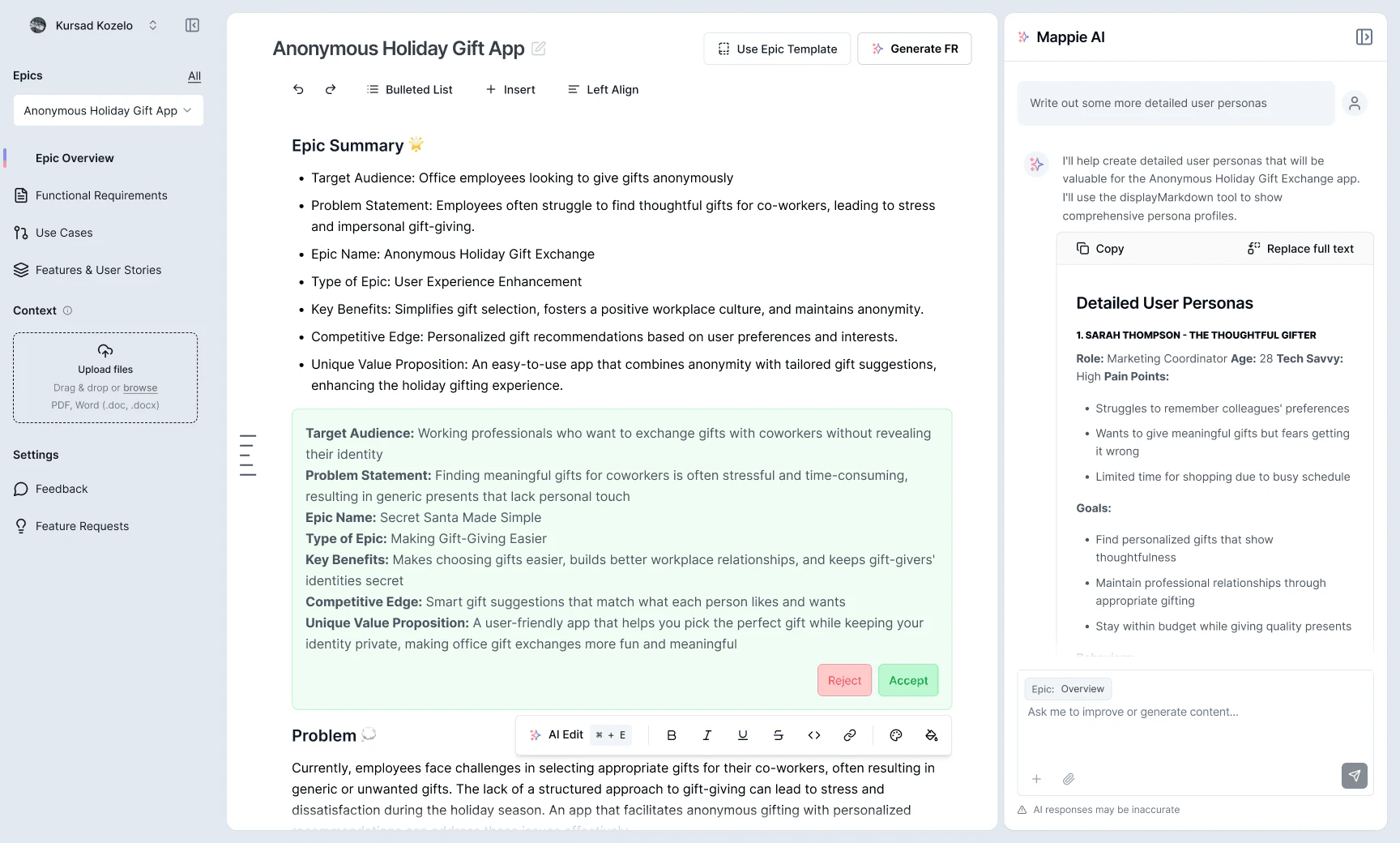 Mappieai inline AI editing