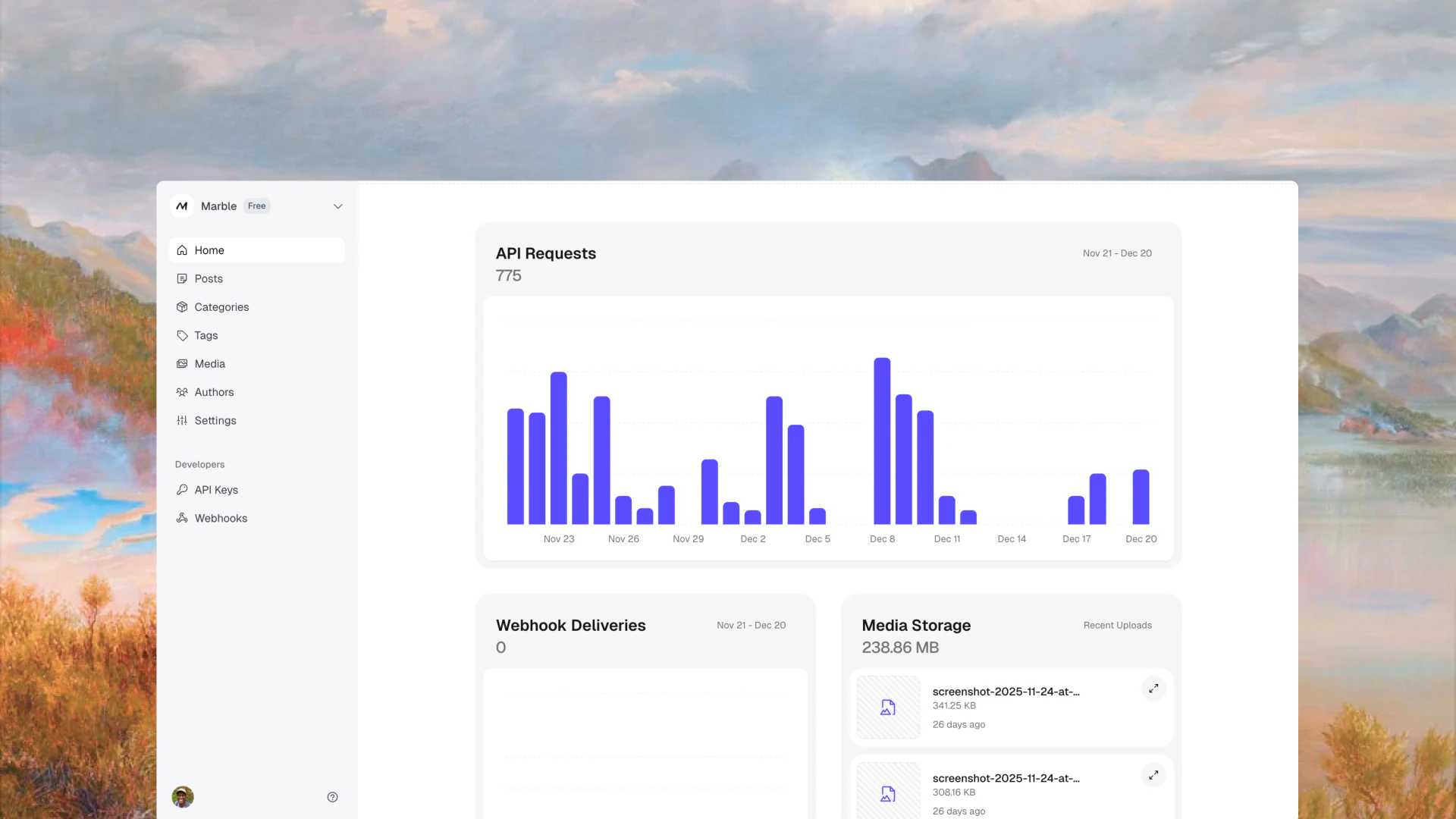 Marblecms product interface overview