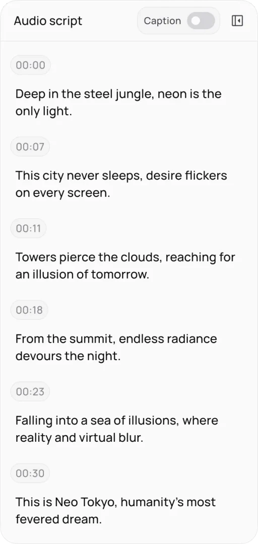 Medeo use case example demonstrating audio script to video