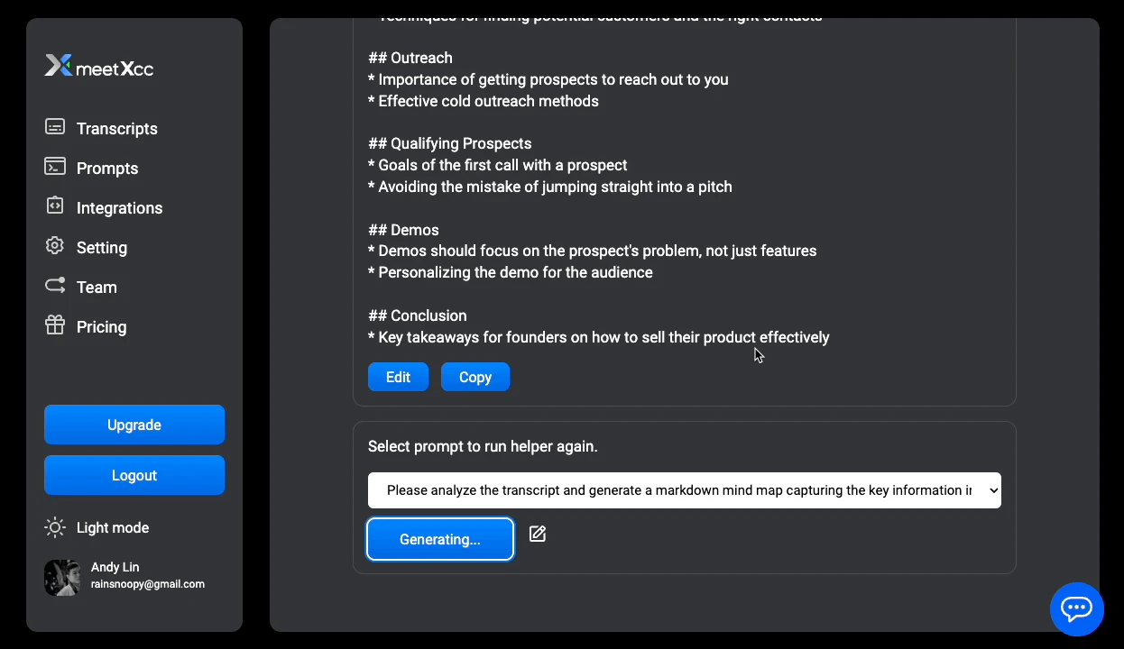 meetXcc no hidden costs feature