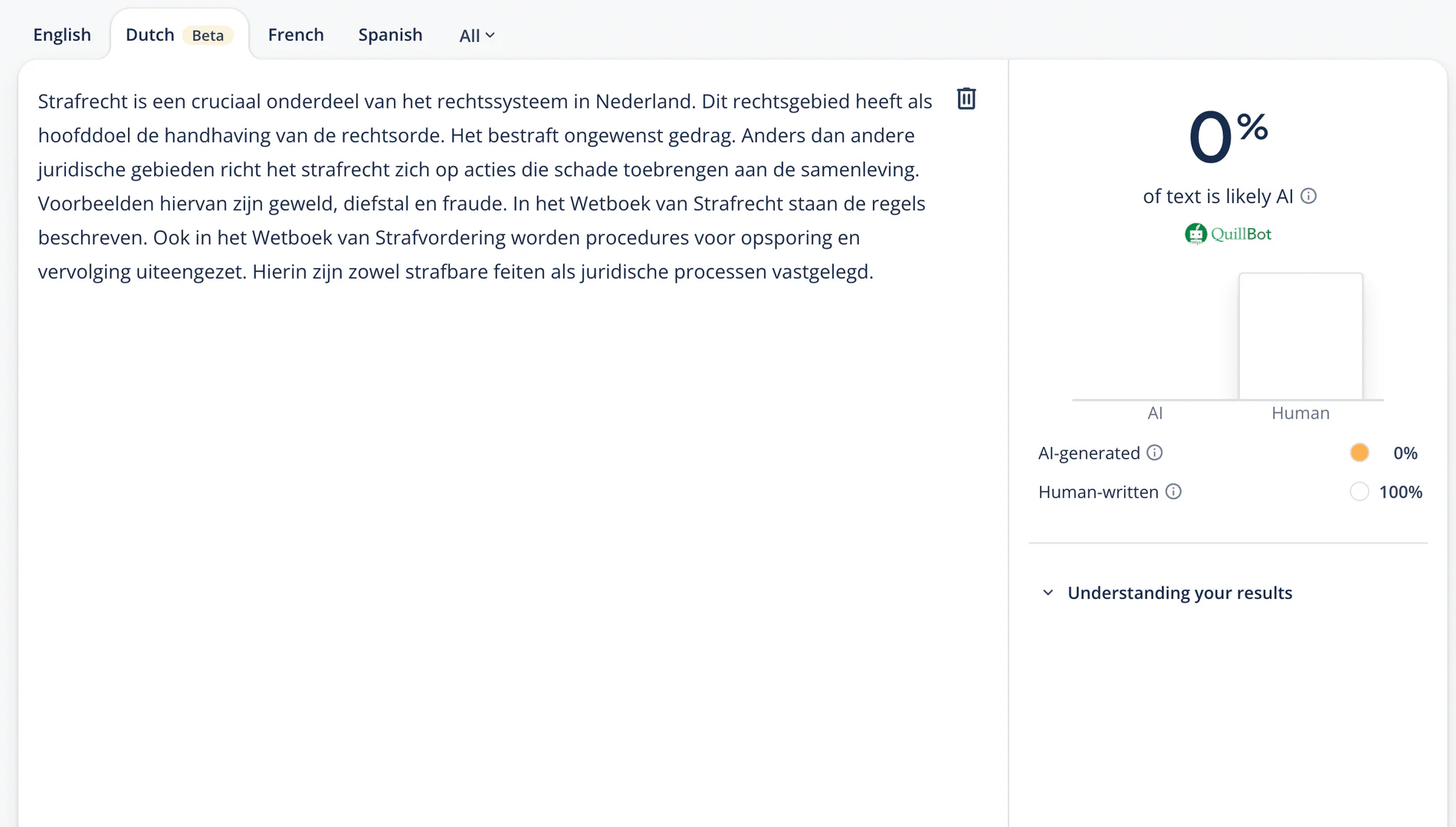 Mensify use case example of AI detection results