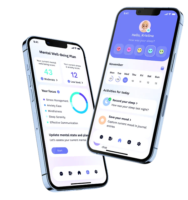 Mentat Ai app home screen and focus screen