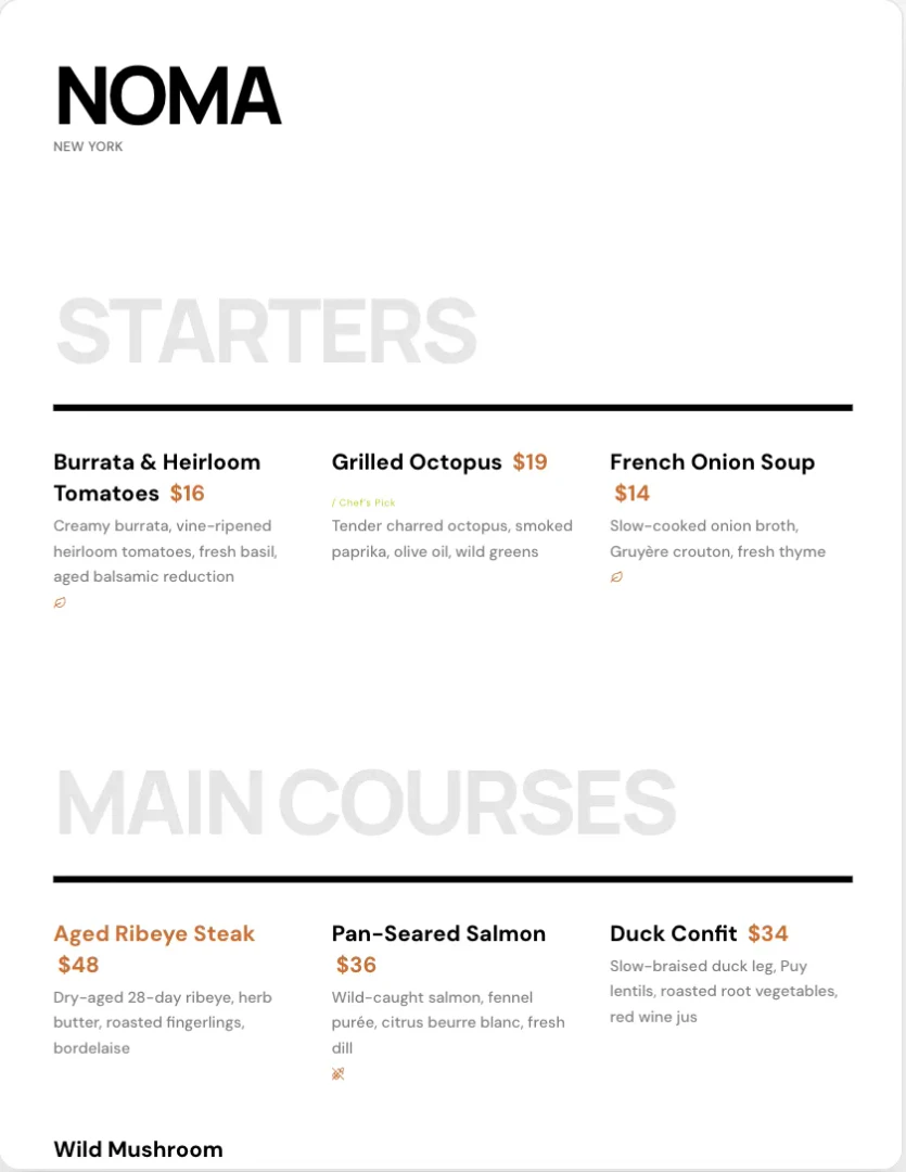 Menusquared feature demonstration of seasonal scheduling