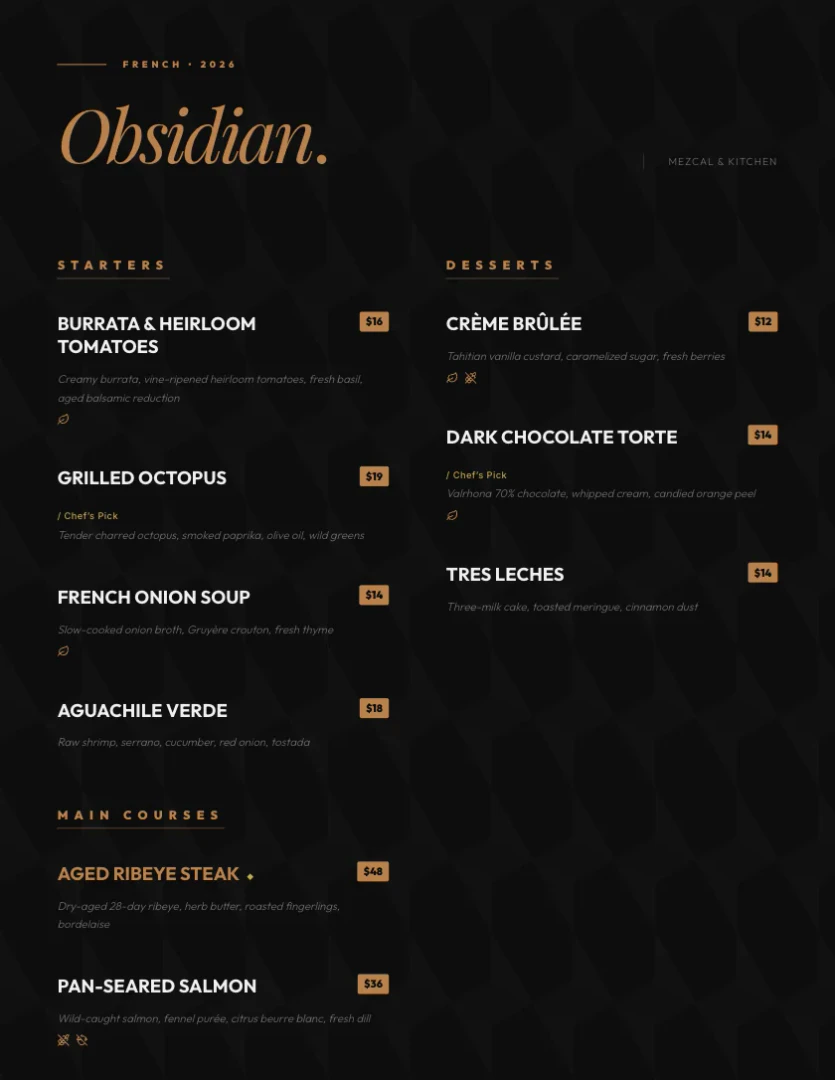 Menusquared feature demonstration of AI-generated descriptions