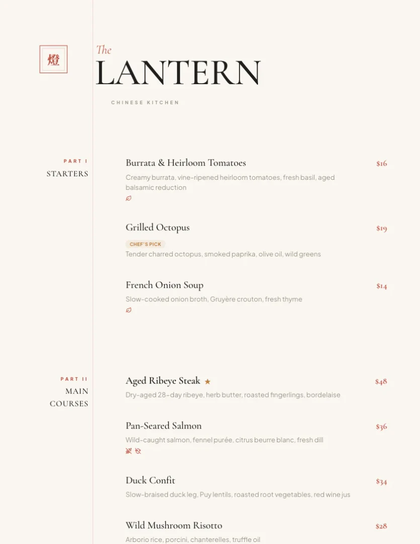 Menusquared user scenario image for casual dining