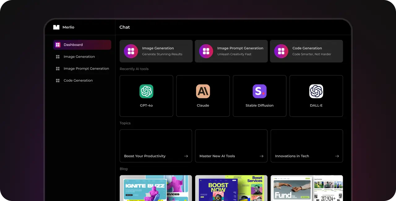 Merlio product interface overview