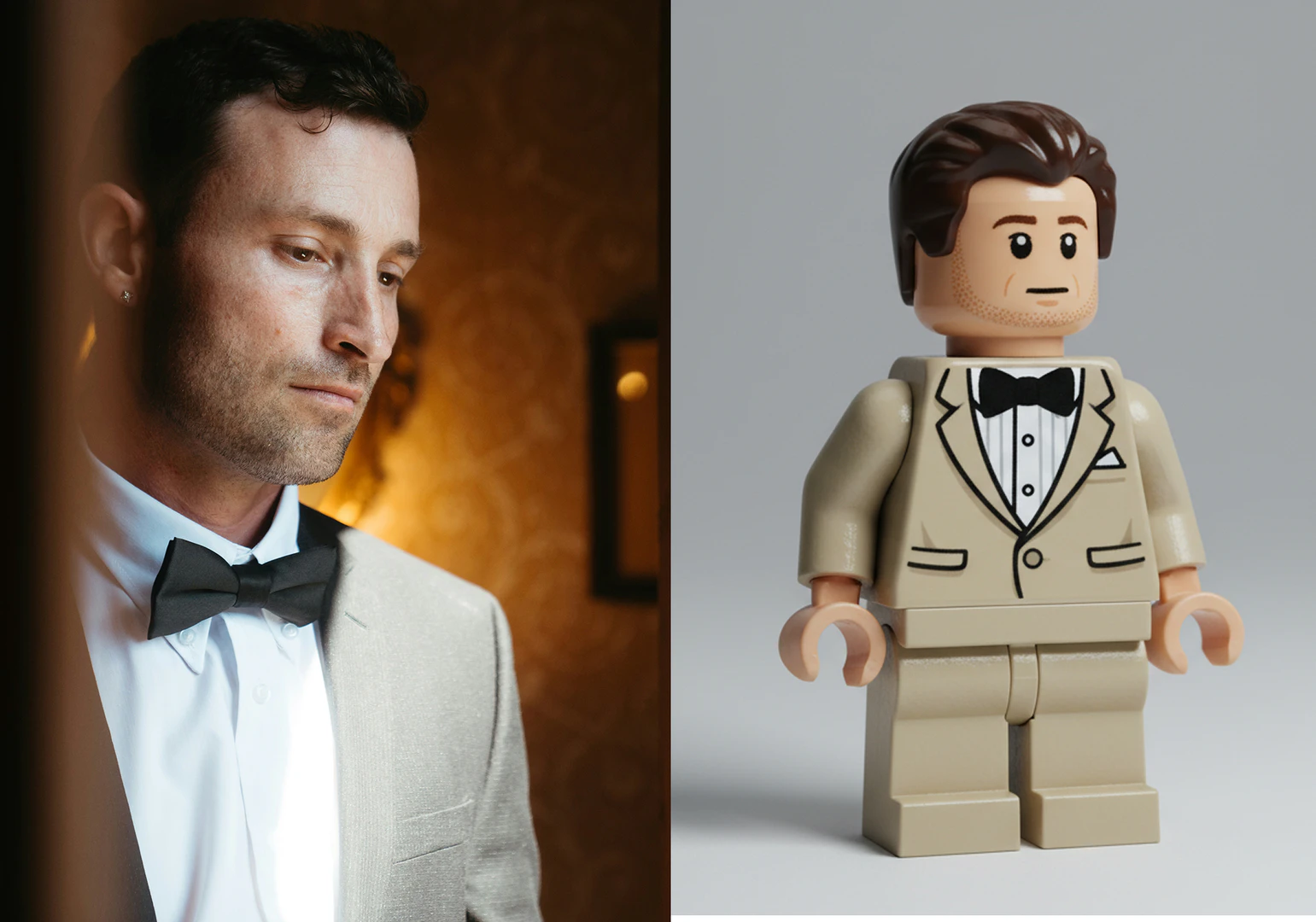 Minifig feature demonstration showing different minifigure styles