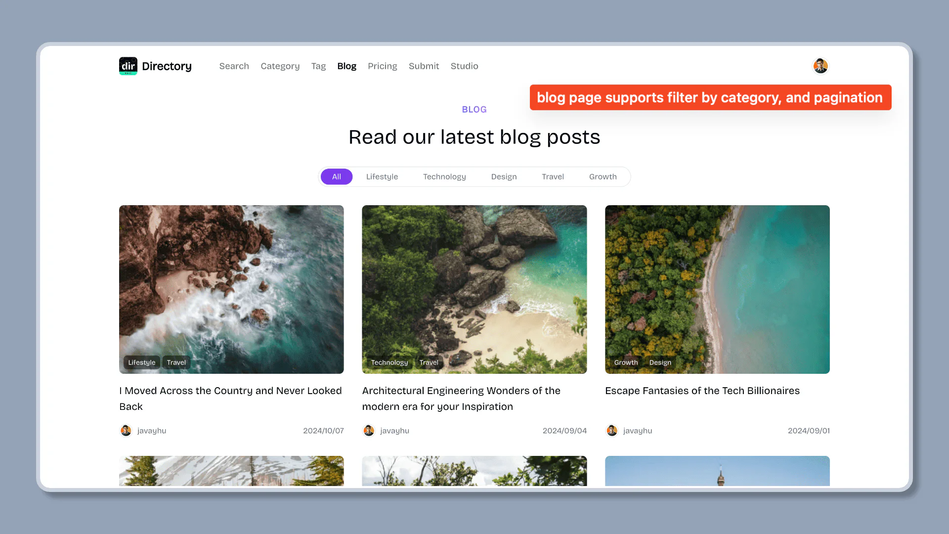 Mkdirs use case example showing blogging capabilities