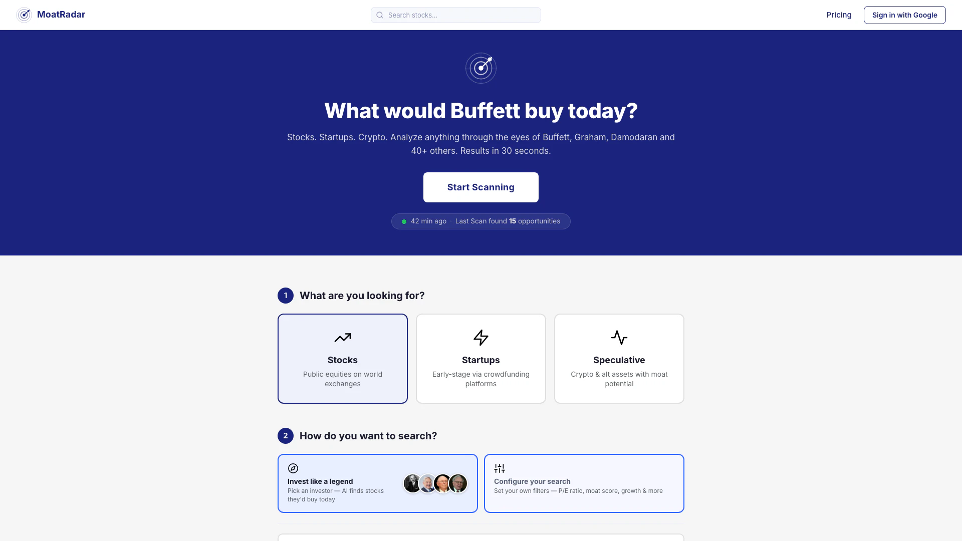 Moatradar screenshot