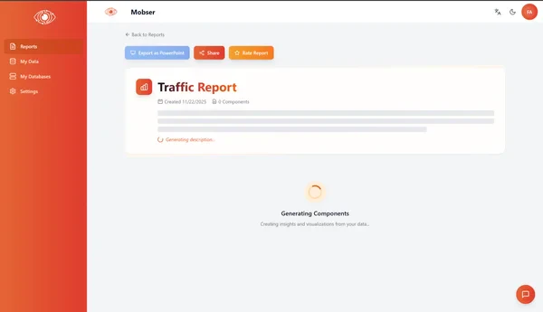 Mobser use case example showing report generation process