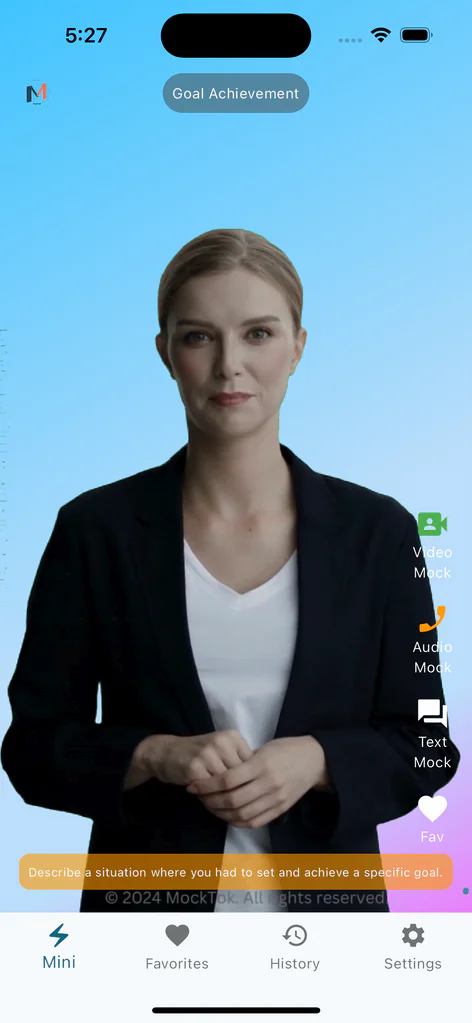 MockTok interview practice session