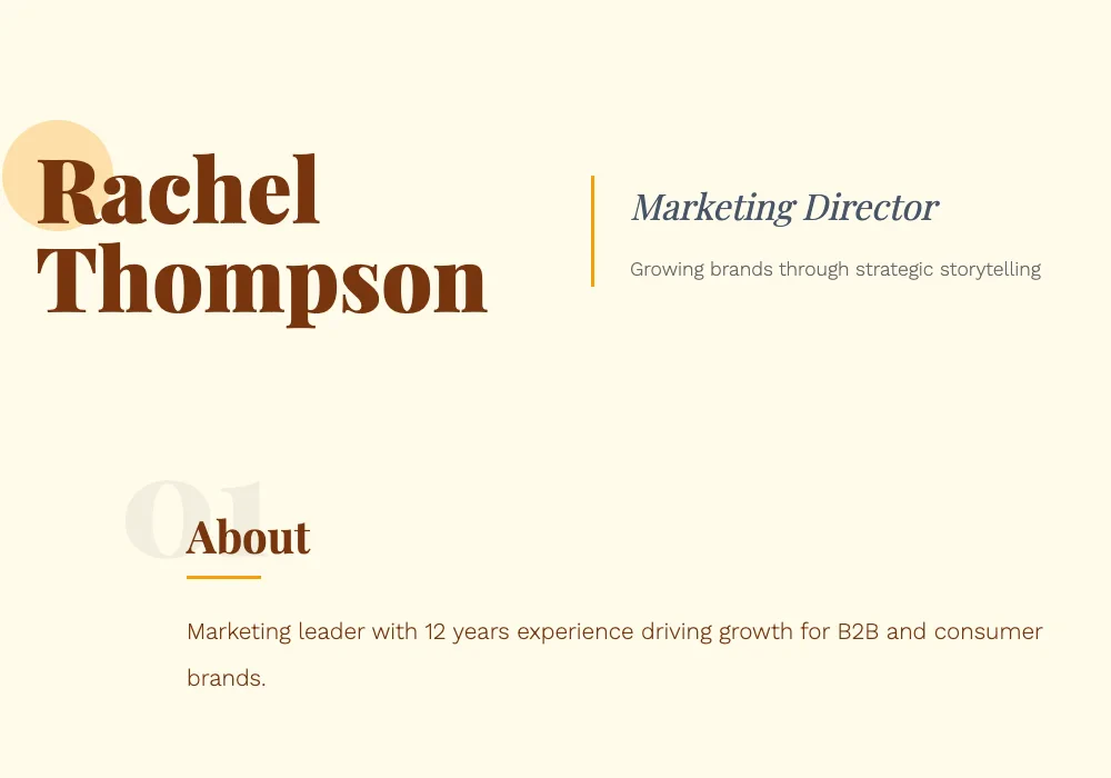 Myrefolio creative template usage screenshot