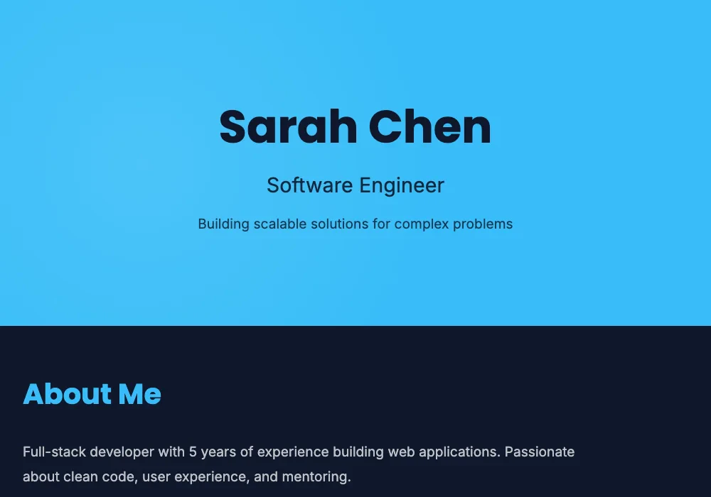 Myrefolio modern template overview