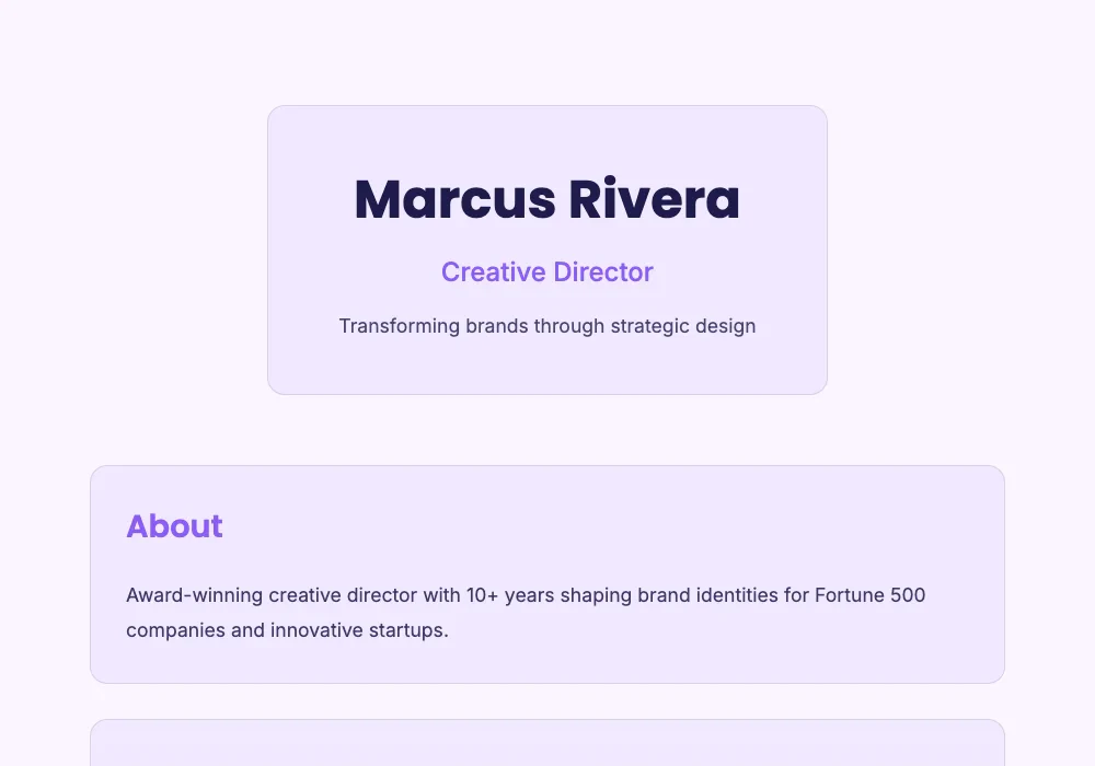 Myrefolio glassmorphism template overview