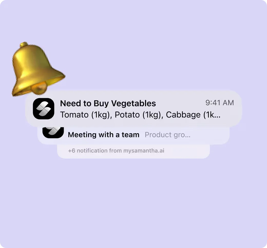 Mysamanthaai task reminders interface