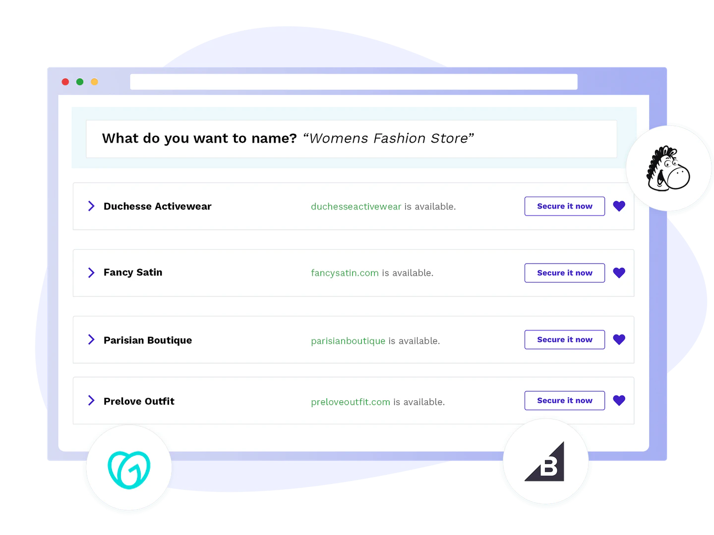 NameSnack business name generator interface