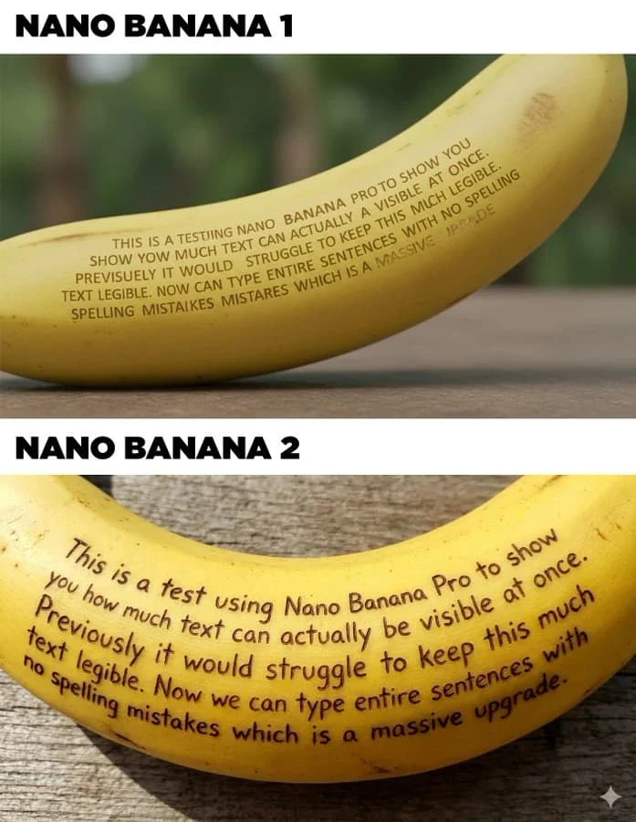 Nano Banana 2 use case example comparing image generation quality