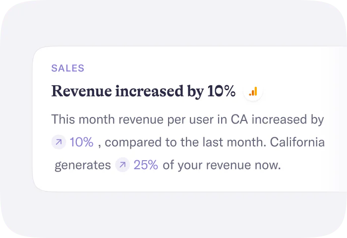 Narrative BI natural language generation feature