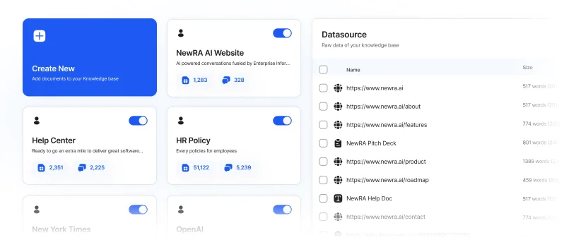 NewRA custom knowledge base feature demonstration
