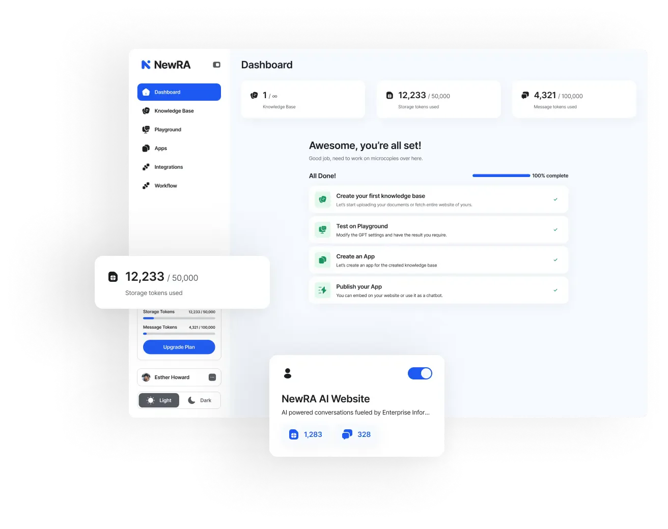 NewRA product interface overview